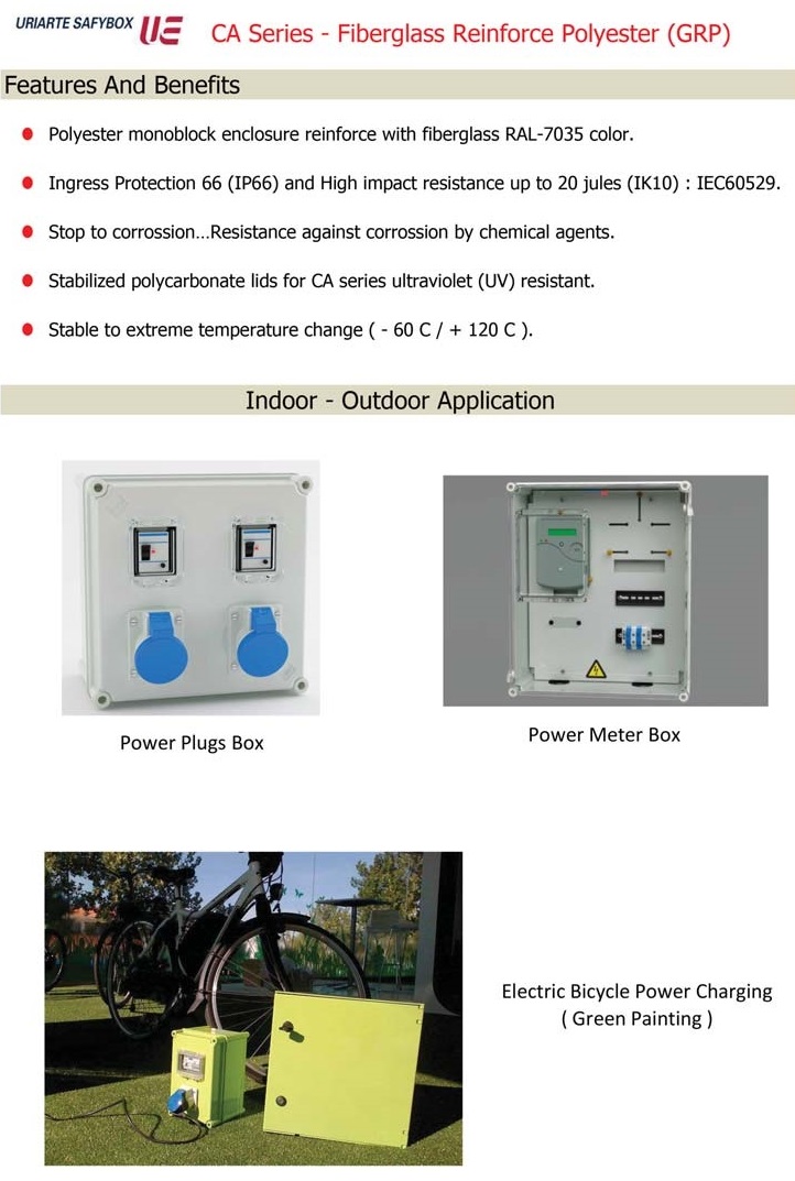 กล่องเทอร์มินอลไฟเบอร์กล๊าสโพลีเอสเตอร์ CA